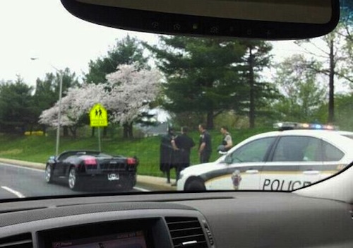 Batman was pulled over for speeding.